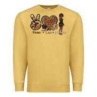 Antique Gold peace love melanin Premium Sweatshirt - texasbilliewilder
