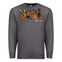 Charcoal Heather peace love melanin Premium Sweatshirt - texasbilliewilder
