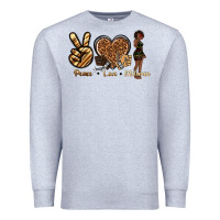Heather Grey peace love melanin Premium Sweatshirt - texasbilliewilder