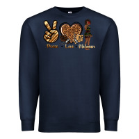 Navy peace love melanin Premium Sweatshirt - texasbilliewilder