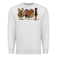 Oatmeal Heather peace love melanin Premium Sweatshirt - texasbilliewilder