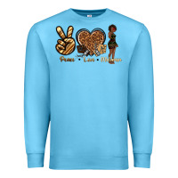 Ocean Blue peace love melanin Premium Sweatshirt - texasbilliewilder