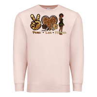 Pale Pink peace love melanin Premium Sweatshirt - texasbilliewilder