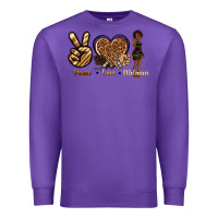 Purple peace love melanin Premium Sweatshirt - texasbilliewilder