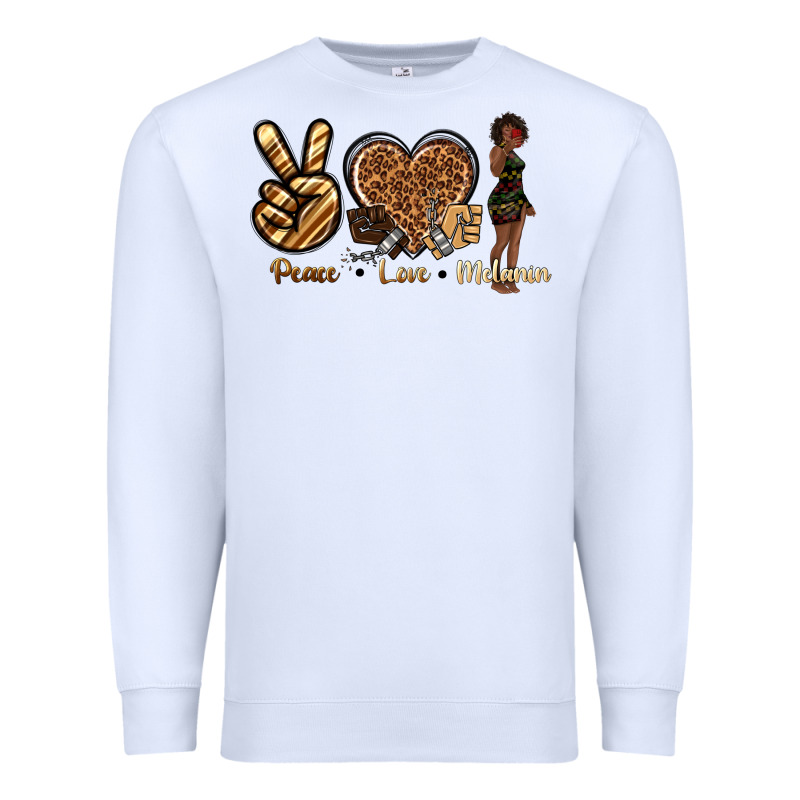 Peace Love Melanin Premium Sweatshirt by texasbilliewilder | Teevron