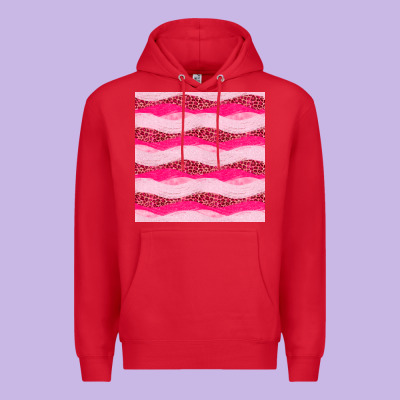 Valentines Day Glitter And Leopard Seamless Pattern Premium Hoodie Designed By Bundleandbundleshop