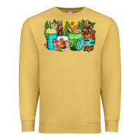 Antique Gold bear coffee cups Premium Sweatshirt - Zillion Design Studio
