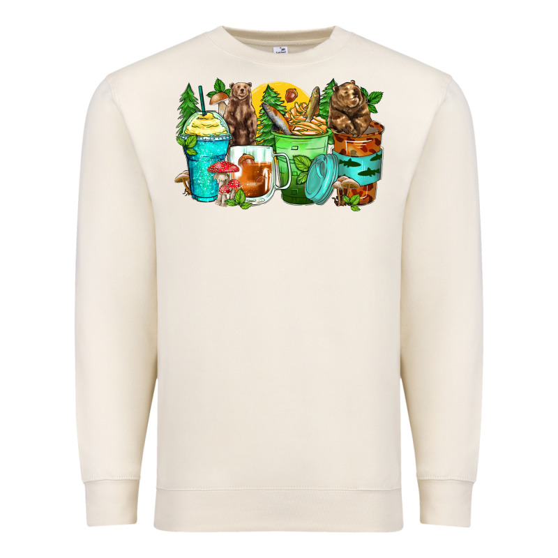 Bear Coffee Cups Premium Sweatshirt by Zillion Design Studio | Teevron