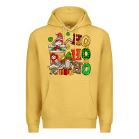 Antique Gold ho ho ho christmas latte with gnomies Premium Hoodie - AdoDesignShop