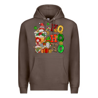 Coffee ho ho ho christmas latte with gnomies Premium Hoodie - AdoDesignShop