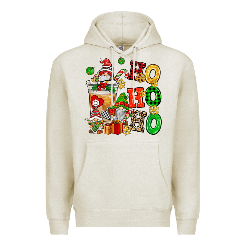 Ho Ho Ho Christmas Latte With Gnomies Premium Hoodie by AdoDesignShop | Teevron