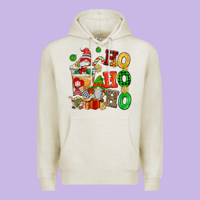 Ho Ho Ho Christmas Latte With Gnomies Premium Hoodie Designed By Adodesignshop