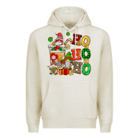 Oatmeal Heather ho ho ho christmas latte with gnomies Premium Hoodie - AdoDesignShop