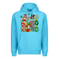 Ocean Blue ho ho ho christmas latte with gnomies Premium Hoodie - AdoDesignShop