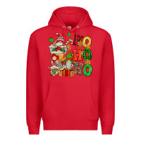 Red ho ho ho christmas latte with gnomies Premium Hoodie - AdoDesignShop