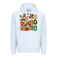 White ho ho ho christmas latte with gnomies Premium Hoodie - AdoDesignShop