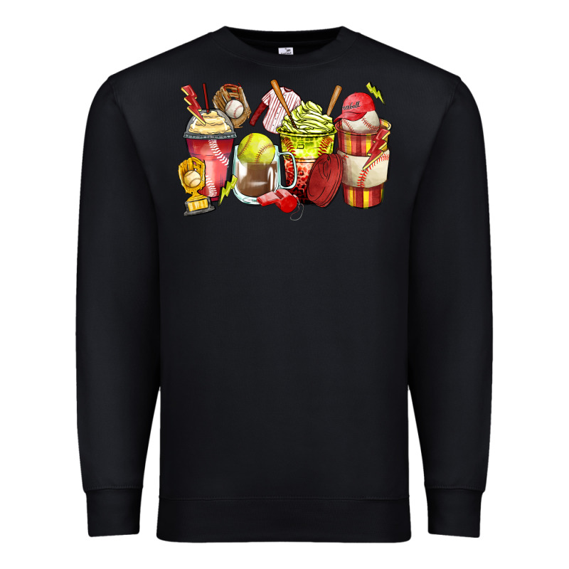 Baseball And Softball Coffee Cups Premium Sweatshirt by Zillion Design Studio | Teevron