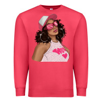 Cardinal pink sunglasses afro black girl Premium Sweatshirt - texasbilliewilder