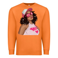 Carrot pink sunglasses afro black girl Premium Sweatshirt - texasbilliewilder