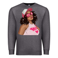 Charcoal Heather pink sunglasses afro black girl Premium Sweatshirt - texasbilliewilder