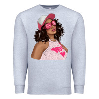 Heather Grey pink sunglasses afro black girl Premium Sweatshirt - texasbilliewilder