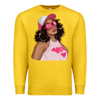 Lemon pink sunglasses afro black girl Premium Sweatshirt - texasbilliewilder