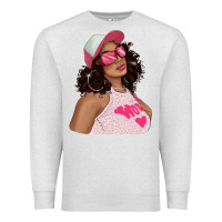 Oatmeal Heather pink sunglasses afro black girl Premium Sweatshirt - texasbilliewilder