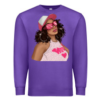 Purple pink sunglasses afro black girl Premium Sweatshirt - texasbilliewilder
