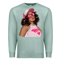 Seafoam pink sunglasses afro black girl Premium Sweatshirt - texasbilliewilder