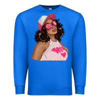 True Royal pink sunglasses afro black girl Premium Sweatshirt - texasbilliewilder