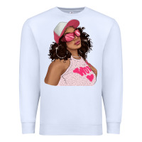 White pink sunglasses afro black girl Premium Sweatshirt - texasbilliewilder