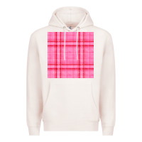 Pale Pink valentines day plaid seamless pattern Premium Hoodie - BundleAndBundleShop