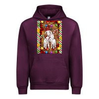 Mauve Wine Christmas goat family Urban Hoodie - Artiststas