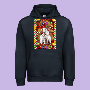 Christmas Goat Family Urban Hoodie Designed By Artiststas
