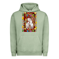 Pigment Oil Green Christmas goat family Urban Hoodie - Artiststas