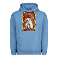 Pigment Pebble Blue Christmas goat family Urban Hoodie - Artiststas