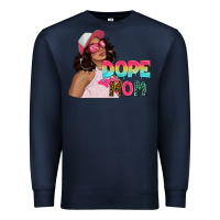 Navy pink sunglasses afro black girl dope mom Premium Sweatshirt - texasbilliewilder