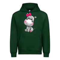 Forest Green cute hippopotamus Urban Hoodie - AdoDesignShop