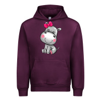 Mauve Wine cute hippopotamus Urban Hoodie - AdoDesignShop
