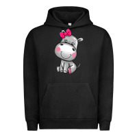 Pigment Black cute hippopotamus Urban Hoodie - AdoDesignShop