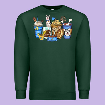 Siberian Husky Coffee Cups Premium Sweatshirt Designed By Zillion Design Studio