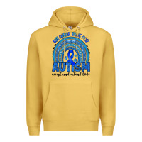 Antique Gold we wear blue for autism accept understand love Premium Hoodie - Artiststas