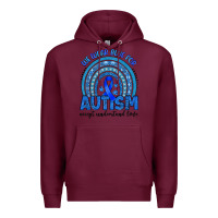 Burgundy we wear blue for autism accept understand love Premium Hoodie - Artiststas