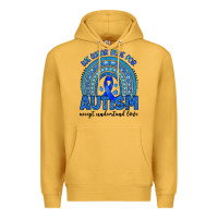 Mustard we wear blue for autism accept understand love Premium Hoodie - Artiststas