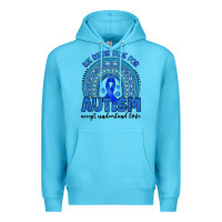 Ocean Blue we wear blue for autism accept understand love Premium Hoodie - Artiststas