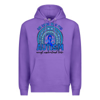 Purple we wear blue for autism accept understand love Premium Hoodie - Artiststas
