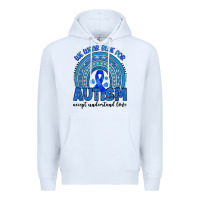 White we wear blue for autism accept understand love Premium Hoodie - Artiststas