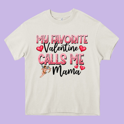 Love Message With Cupid And Hearts Heavy Core Tee Designed By Cowhidedigitalart