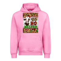 Fuchsia Pink Christmas Ho Ho Ho Heifer Urban Hoodie - Artiststas