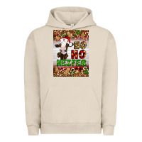 Pigment French Oak Christmas Ho Ho Ho Heifer Urban Hoodie - Artiststas